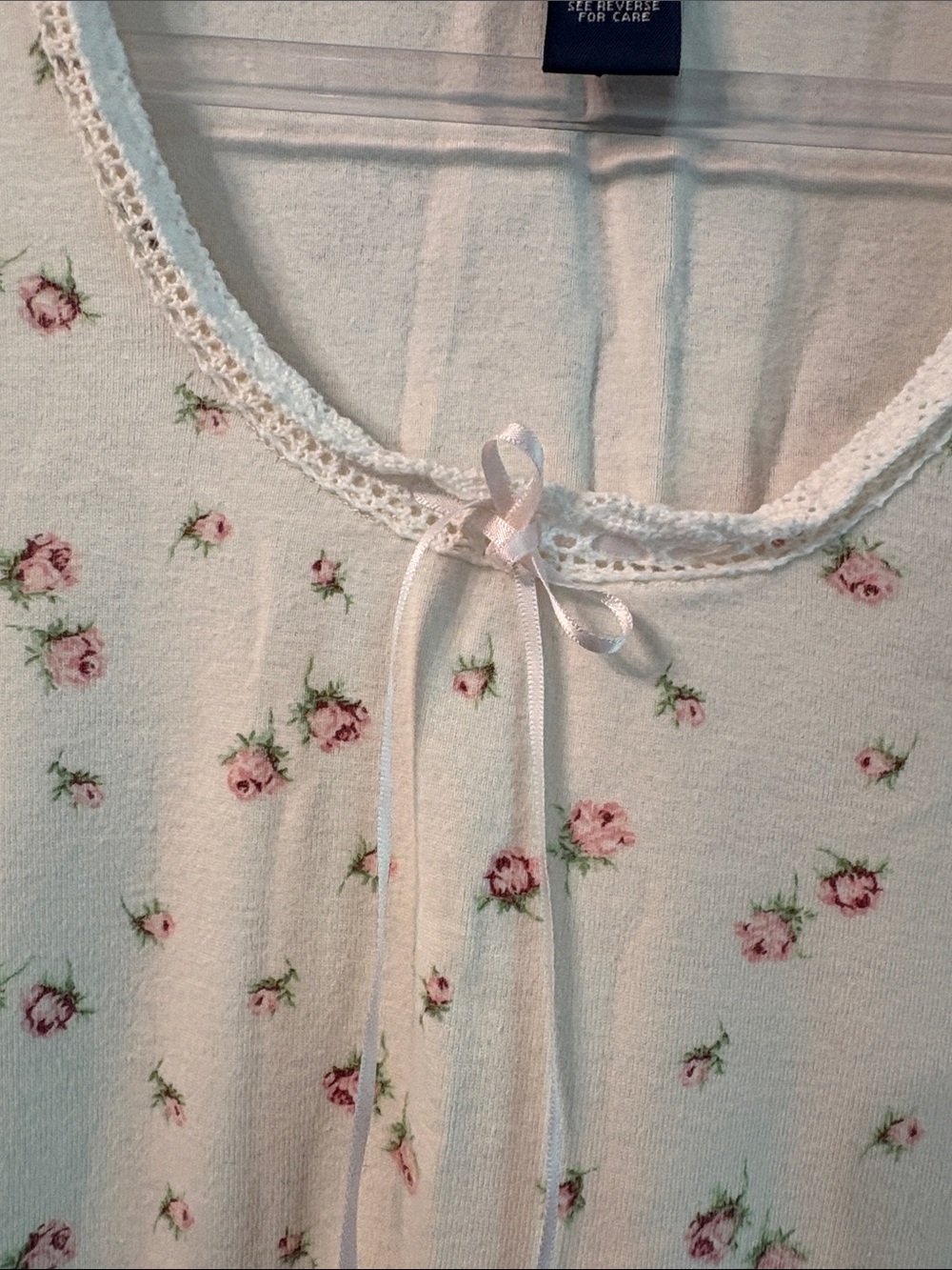 Ralph Lauren Cream Long-Sleeve Floral Pajama Top - Picture 3 of 7